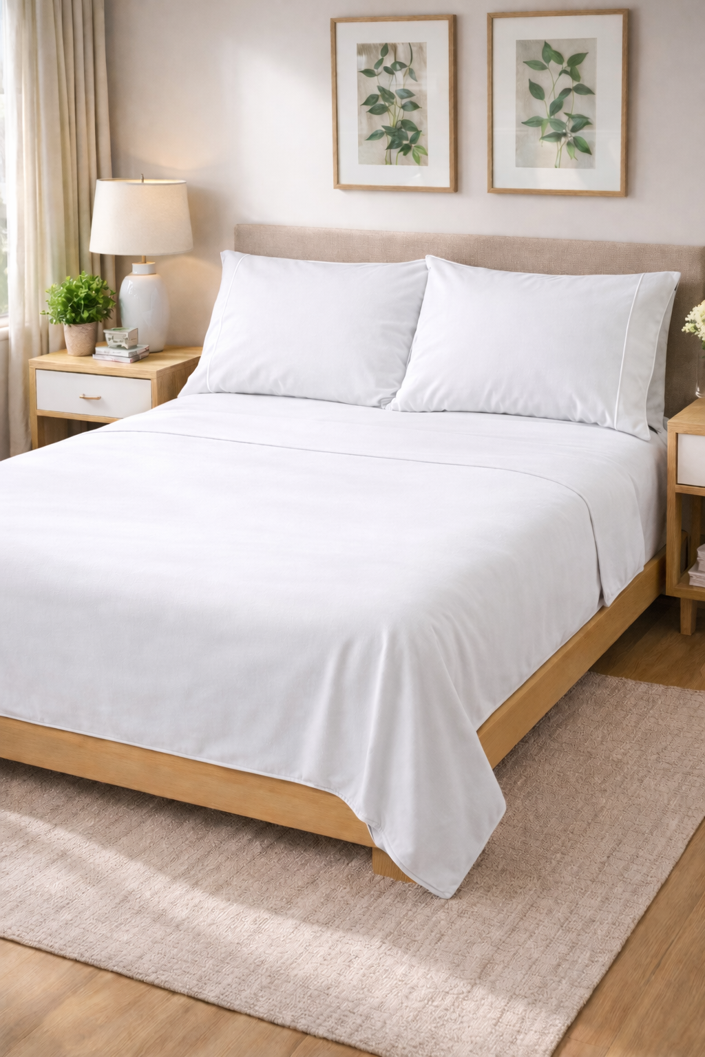 SABANA PILY DE FRANELA ALGODON INDIVIDUAL BLANCA