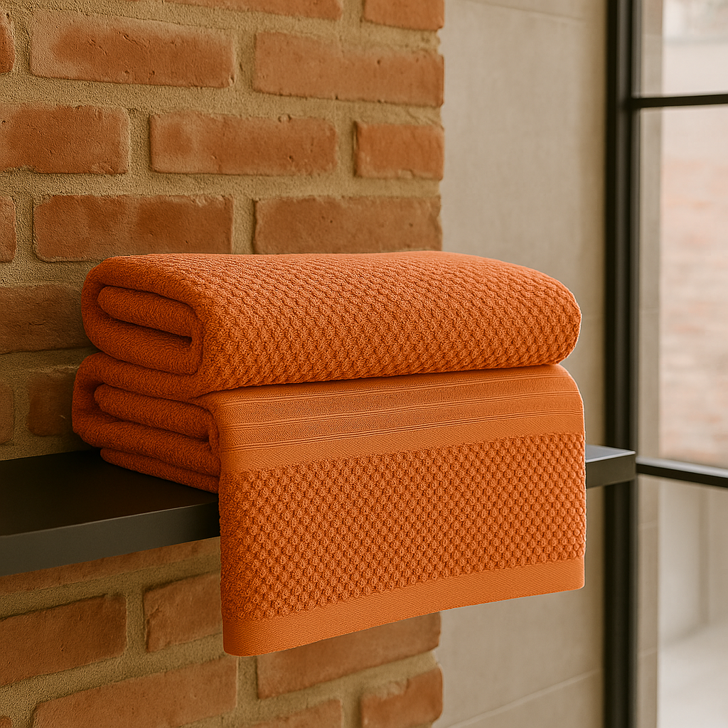 TOALLA GAMUZA BAÑO COMPLETO NARANJA 90X160