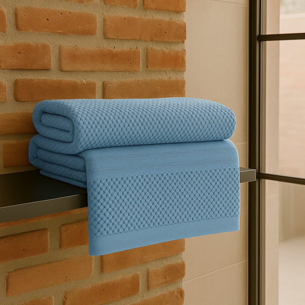 TOALLA GAMUZA BAÑO COMPLETO AZUL PLUMBAGO 90X160