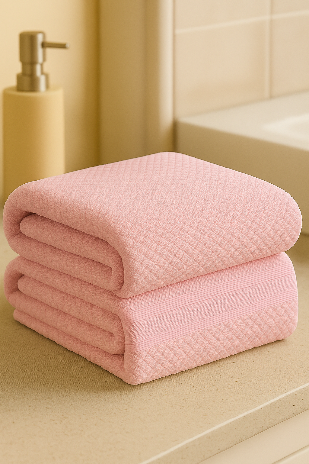 TOALLA GAMUZA BAÑO COMPLETO ROSA 90X160
