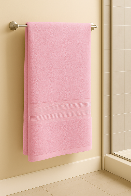 TOALLA GAMUZA MEDIO BAÑO ROSA 70X140