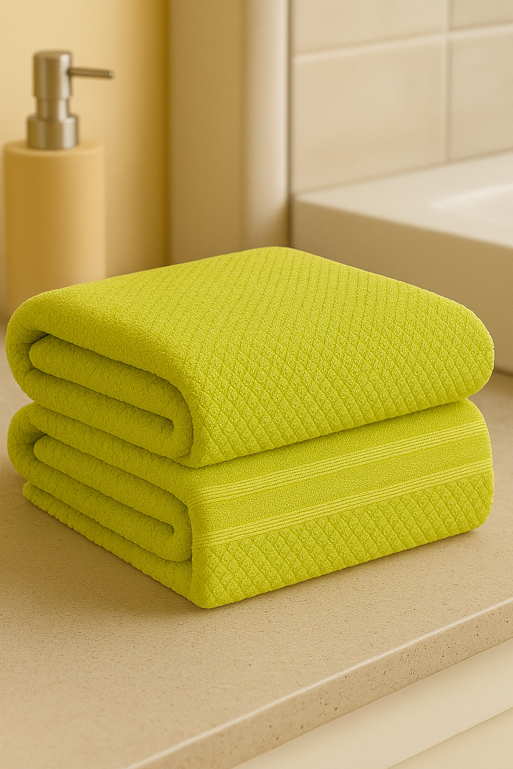 TOALLA GAMUZA MEDIO BAÑO VERDE 70X140