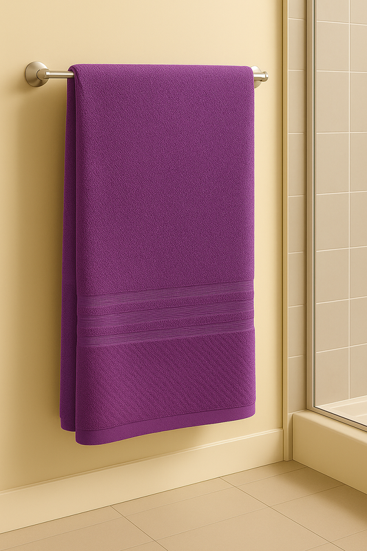 TOALLA GAMUZA BAÑO COMPLETO MORADA 90X160