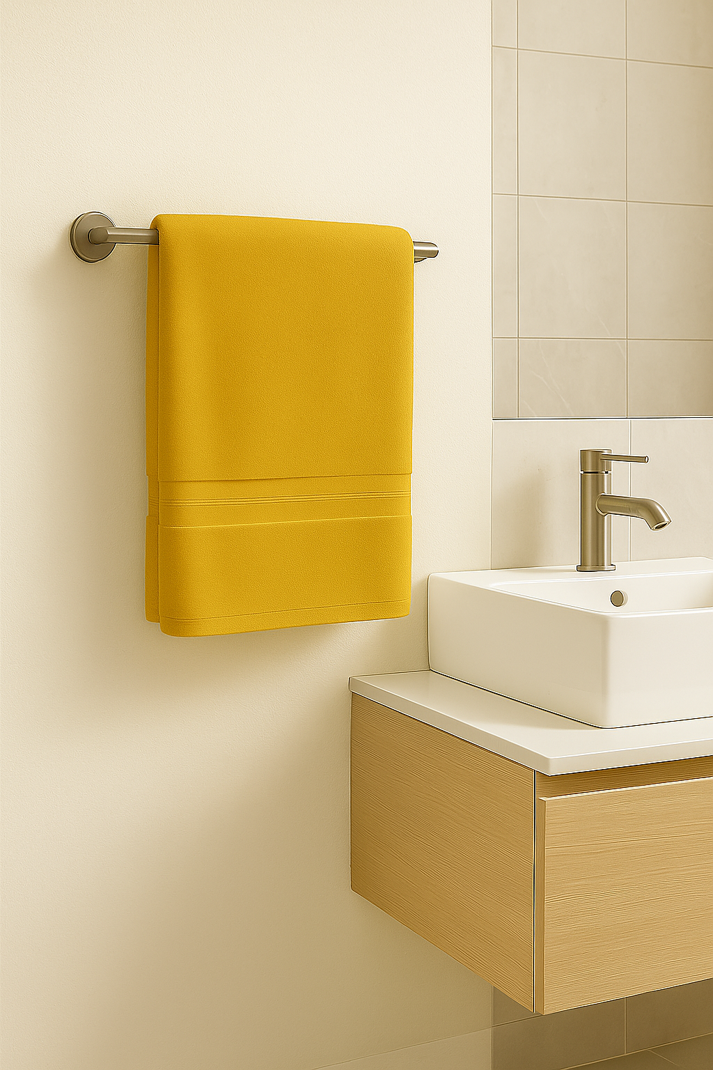 TOALLA PULLMAN GAMUZA AMARILLA 70X40
