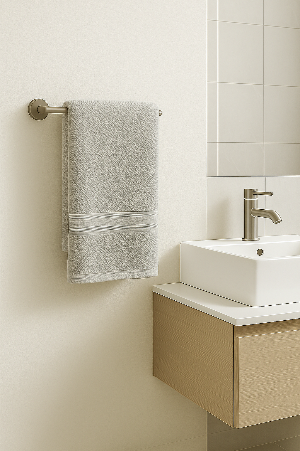 TOALLA PULLMAN GAMUZA GRIS CLARO 70X40