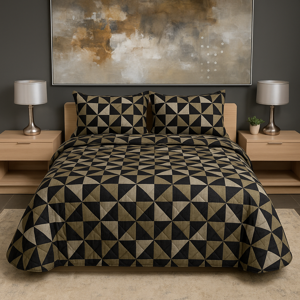 EDREDÓN LIGERO PILY QUEEN SIZE ROMBOS GRIS 247