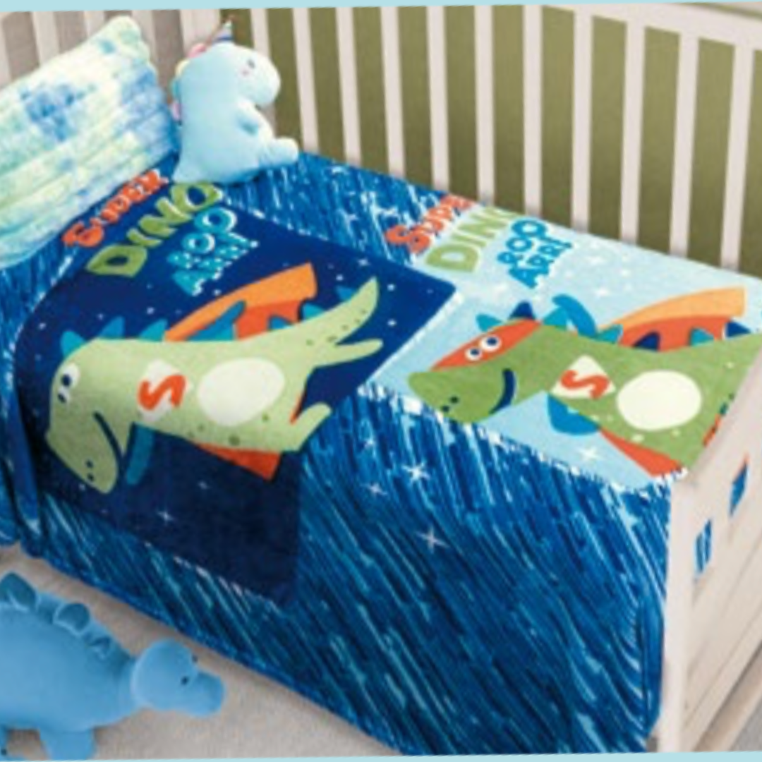 COBERTOR REGINA CUNERO 300 SUPER DINO BLUE