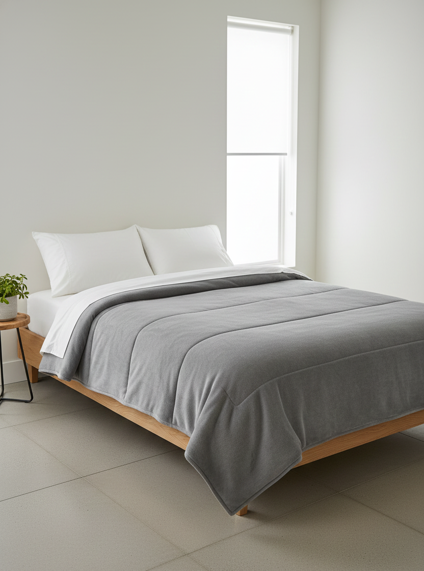 COBERTOR BORREGA MATRIMONIAL GRIS