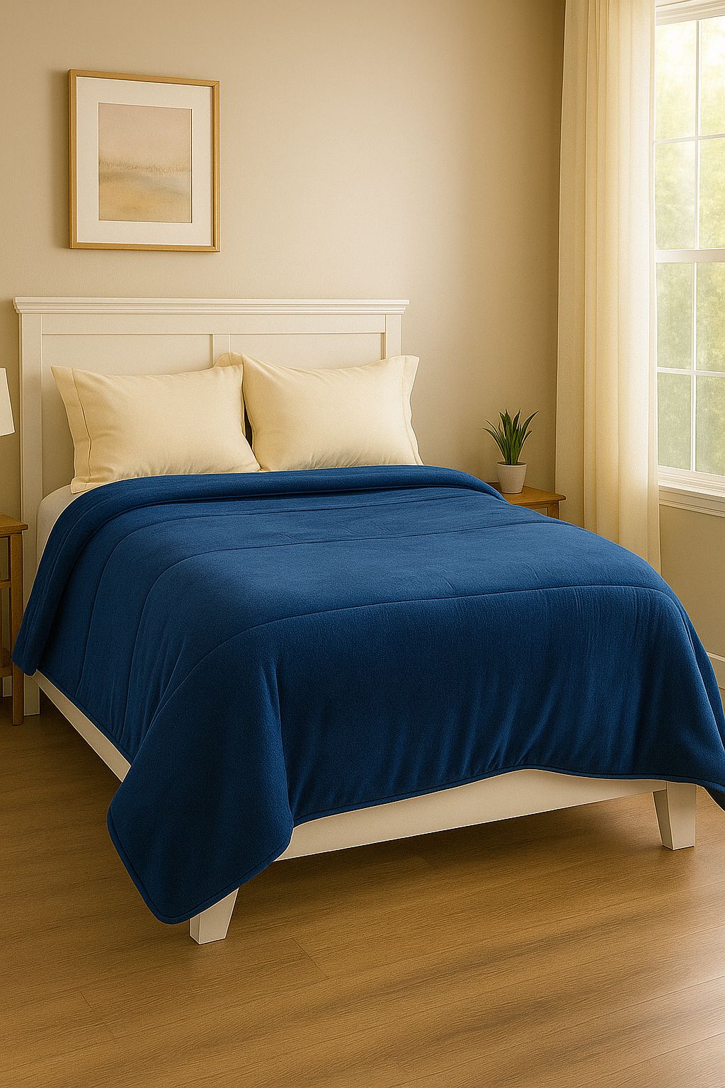 COBERTOR BORREGA MATRIMONIAL AZUL