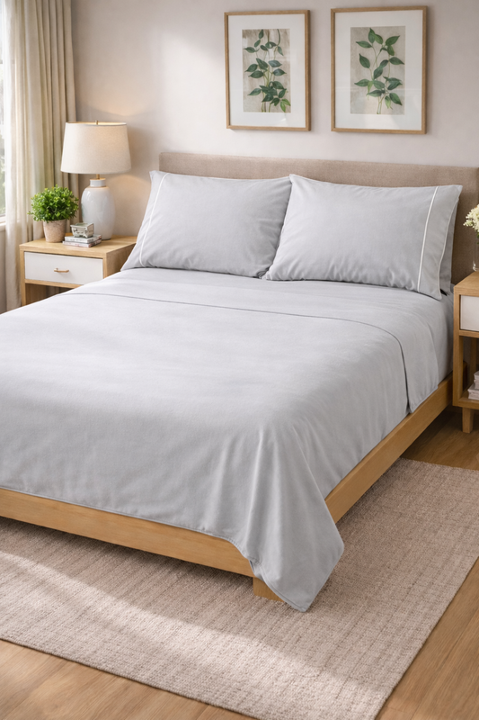 SABANA PILY DE FRANELA ALGODON INDIVIDUAL GRIS