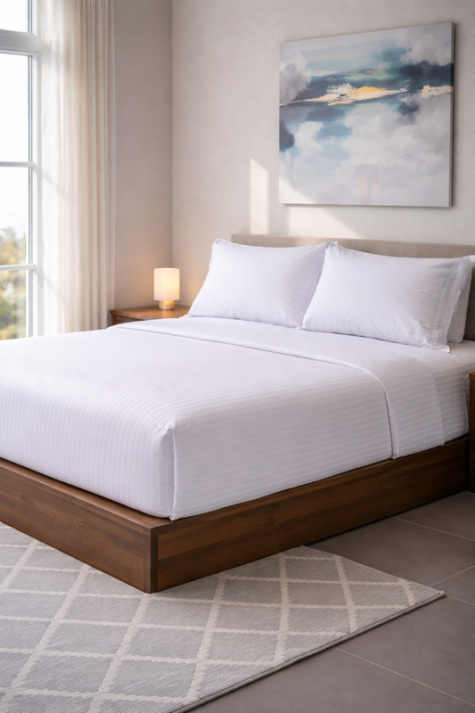 SÁBANA PILY HOME QUEEN SIZE BLANCA LISTADA