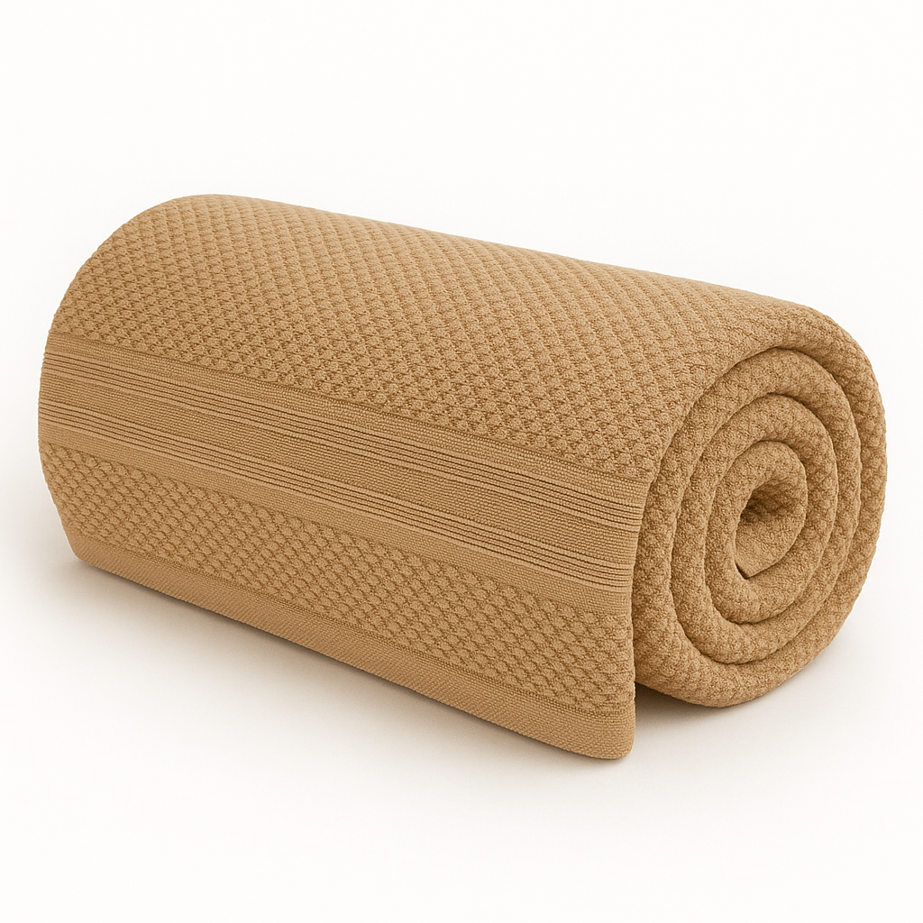 TOALLA GAMUZA BAÑO COMPLETO CAMELLO 90X160