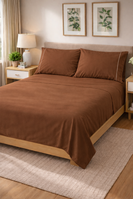 SABANA PILY DE FRANELA ALGODON INDIVIDUAL TABACO