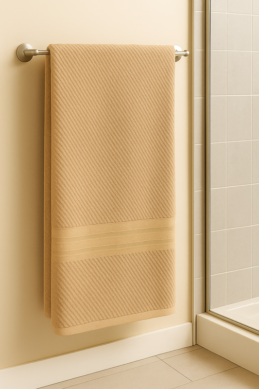 TOALLA GAMUZA BAÑO COMPLETO CAMELLO 90X160