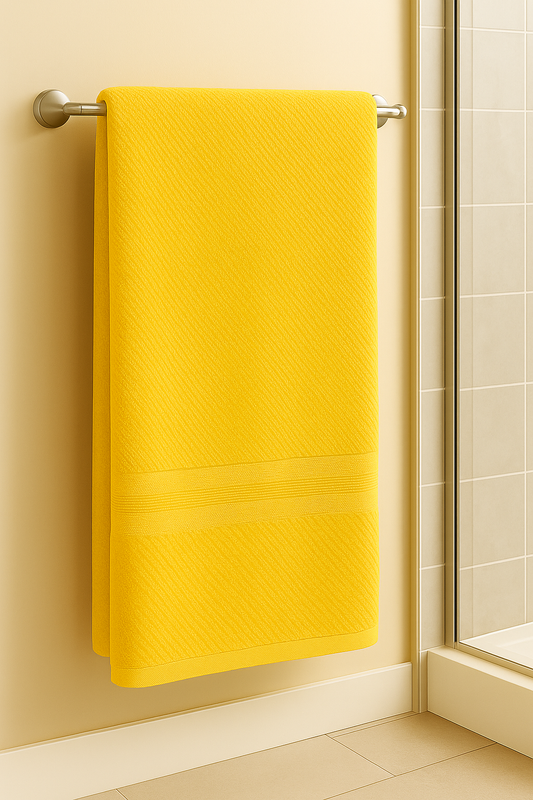 TOALLA GAMUZA BAÑO COMPLETO AMARILLA 90X160