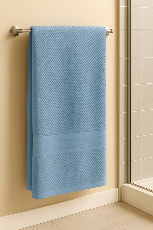 TOALLA GAMUZA BAÑO COMPLETO AZUL PLUMBAGO 90X160
