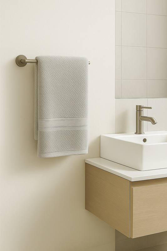 TOALLA PULLMAN GAMUZA GRIS CLARO 70X40