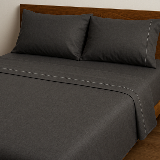 SABANA PILY DE FRANELA ALGODON MATRIMONIAL GRIS OXFORD