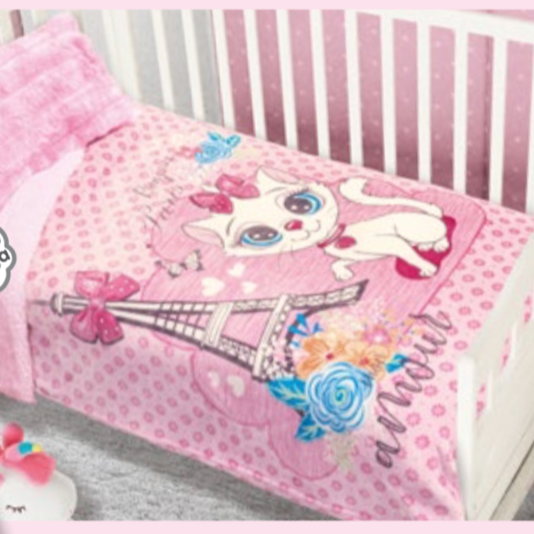 COBERTOR REGINA CUNERO COMODIN BABY PARIS PINK