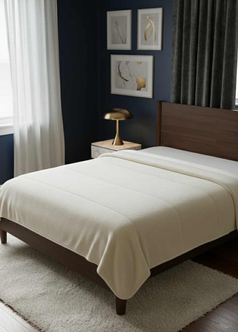 COBERTOR BORREGA MATRIMONIAL BEIGE